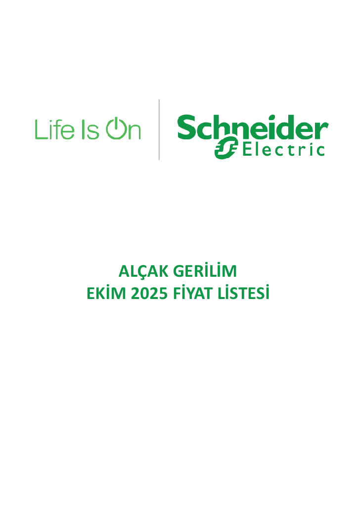 SCHNEİDER ALÇAK GERİLİM EKİM 2025 FİYAT LİSTESİ