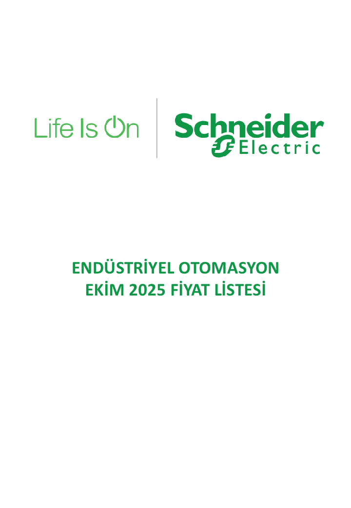 SCHNEİDER ENDÜSTRİYEL OTOMASYON EKİM 2025 FİYAT LİSTESİ